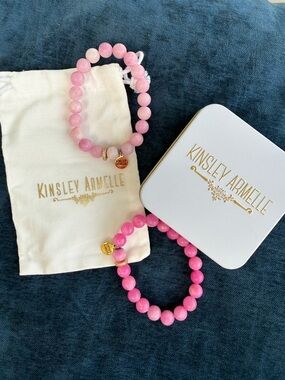 Kinsley Armelle Pink Beaded Bracelets.
